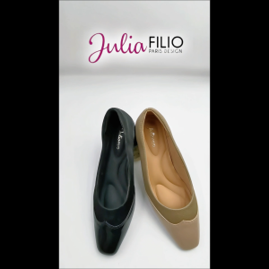 JULIA FILIO Ladies Fashion COMFORT Heels Shoes (JF26019) Col: ( BLA / KHA ) Size : 36-41