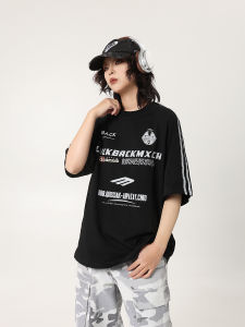 Oversize Loose Fit round Neck Short Sleeve T-Shirt Mens American High Street Style Summer Casual Wear Five-Quarter Sleeve