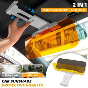 Car Visor Day and Night Anti-Glare Visor 2 in 1 Automobile Sun Anti-UV Block Visor Non Glare Anti-Dazzle Sunshade Mirror