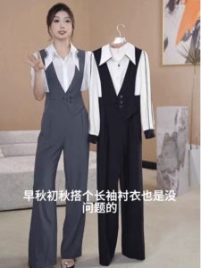 High Waist One-Piece Pants Womens Autumn New Design Slim Straight Leg Suit Pants Comfortable Casual Trousers Fashionable