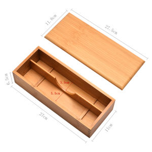 Japanese Cover Engraving Partitioned Chopstick Box