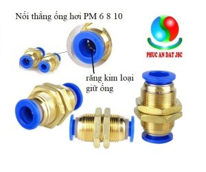 đầu nối nhanh PM Đầu nối nhanh PM6 8 10 Khớp nối nhanh PM 2 đầu ống 6 8 10