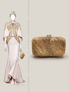 กระเป๋าคลัทช์ใส่คู่กับชุดราตรีคุณภาพสูงกระเป๋าคลัทช์สำหรับผู้หญิงกระเป๋ากี่เพ้าสำหรับงานแต่งงานหรูหราเบาๆกระเป๋าคลัทช์ประดับพลอยเทียมสีทองสำหรับงานเลี้ยง