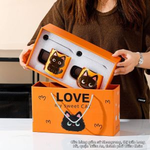 ISLAND ELEPHANT | Cute Cats Valentines Gift Couples Mug with Spoon
