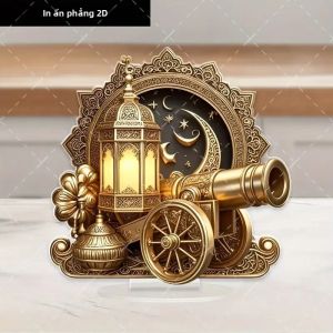 Đế Trang Trí Bằng Acrylic Hình Tháp Trăng Khuyết Với Thiết Kế Hoa Sao Đèn Lồng - Tượng Trang Trí Để Bàn 2D Dành Cho Nhà Văn Phòng Quà Tặng Ramadan Eid