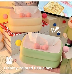 Desktop Tissue Dispenser with Protective Lid / Vibrant Candy Tone Tissue Holder / Decorative Tissue Box Container / Multipurpose Home Table Storage Organizer