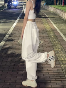 LANMENGYA | American Casual High Waist Straight Leg Slimming White Pants