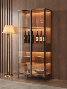 Italian Luxury Minimalist Wall-mounted Glass Display and Storage Cabinet