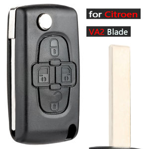 KEYECU CE0523 ASK 433 ID46/ PCF7941 Chip Flip Remote Key Fob 4 Button HU83 / VA2 Blade for Peugeot 1007 for Citroen C8