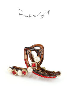 High-End Crystal Pearl Hair Clip Shark Clamp Korean Style Fashion Jewelry Hair Accessories Side Bun Grab Clip out