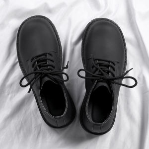 Zhang Jie Mickey Derby Shoes Mens High-End British Cleanfit round Toe Thick Bottom Heightening Matte Leather Shoes