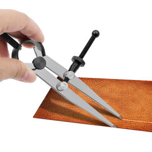 Jangka Penanda Adjustable Lock & Sistem Lingkaran Scribe DIY Besi Stainless Alat Kerajinan Kulit