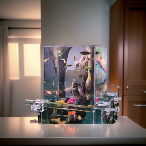 Bể cá úp ngược | Hồ cá bay acrylic hiệu ứng cá bay