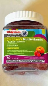 Kẹo dẻo Walgreens Childrens Multivitamin + Probiotic Gummies 70 Gummies bổ sung đa vitamin và lợi khuẩn cho trẻ em của Mỹ