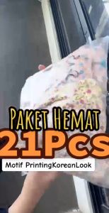 Paket Perlengkapan Baju Bayi Baru Lahir Motif Printing Korean Look