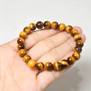 B&G กําไลหินนําโชค สร้อยข้อมือ หินนําโชค ไทเกอร์อาย Tigers Eye ขนาด 10 มม.