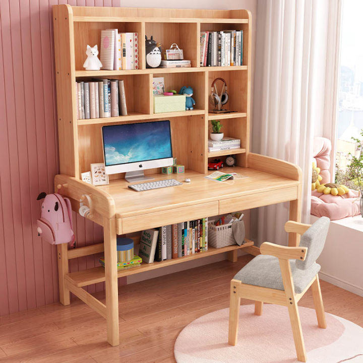 Adjustable Solid Wood Desk Elementary Junior High School High School