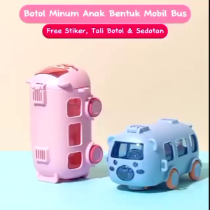 Botol Minum Anak Sekolah Karakter Lucu Sedotan Tali Panjang Viral 500ml