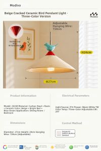 FANCY LAMP CLUB | Dopamine Eye-Protective Creative Bird Design Small Pendant Light