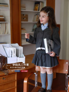 Autumn Fashionable School Style Childrens Outfit Baby Girls Suit Set Skirt Elegant Toddler Kids Clothing Set AiShangLN