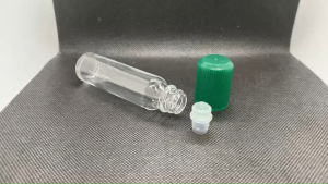 ขวด 24 มล.(50ใบ) ขวดแก้วกลม ลูกกลิ้งพลาสติก10.4 มม. + ฝาหมุน