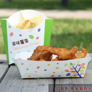 Boat Box Paper Box Free-Discount Snack Fries Boat Paper Box Chicken Pieces Chicken Fillet Packaging Box Brushed Cheese Hot Dog Stick Box