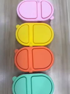 2 Grids Silicone Food Container with Lid Lunch Box High-quality Food-grade Silicone Heated and Frozen Bento Box Small