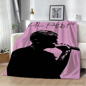 Bandai | Chăn Flannel 3D Lil-L Singer P-Peep Rapper Mềm Mại Dùng Trang Trí Nhà Cửa Giường Ghế Sofa Dã Ngoại - Chăn Polyester Hoạt Hình Làm Quà Tặng Cho Người Hâm Mộ
