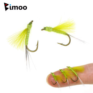 Bimoo 6PCS #12 #14 #16 CDC Feather Wing Mayfly Natural Soft Hackle Dry Fly Rocky River Trout Grayling Perch Fishing Flies Lures