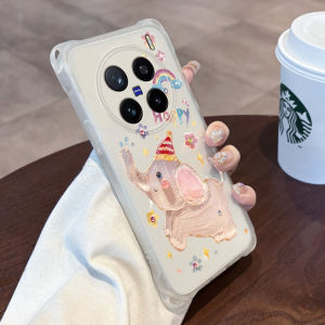 Silicone Phone Case Vivox200Pro Full Cover Painting Elephant Transparent Crossbody Protective Shell Anti-fall Soft Cover