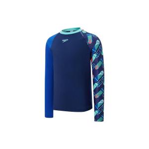 Speedo Kids Long Sleeve Swimming Suit Anti-Chlorine Knee-Length Sunscreen Swimwear Casual Surf Suit Polyester Fiber
