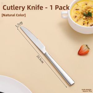 GeeGo Steak Knife Sharp Stainless Steel Main Course Western Dining Utensils Home Use Dinner Knife Macaron Color Daily Gift