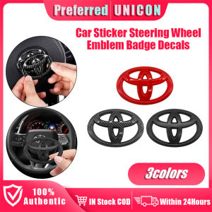 6.5*4.5CM Carbon fiber Toyota Steering wheel Emblem ABS Toyota logo sticker Replacement Carola Camry