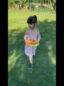 Outdoor childrens soft Frisbee parent-child interaction safety silicone flying saucer toys safety sports dart plate Flying Boomerang for kids飞盘