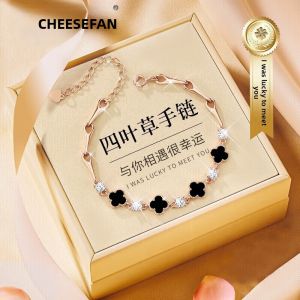 Luxury Gift 4-Leaf Clover Malachite Bracelet