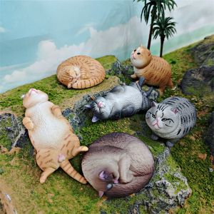 Cross-Border Artificial Kids Cognition Solid Pet Cat Animal Model Short-Haired Fat Cat Sleepy Cat House Cat Toy Decoration