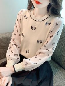 WANGGONGZHU | Princess Style Womens Knitted Base Layer Shirt Autumn Winter New Fashion Overhead Sweater Inner Design Sense Splicing Top