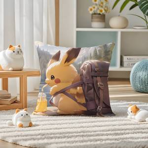 Bandai | Pokemon Dialga Anime Plush Pillow Cover Soft Short Plush Cushion Cover For Sofa Bedroom Home Decor Gift Decoration