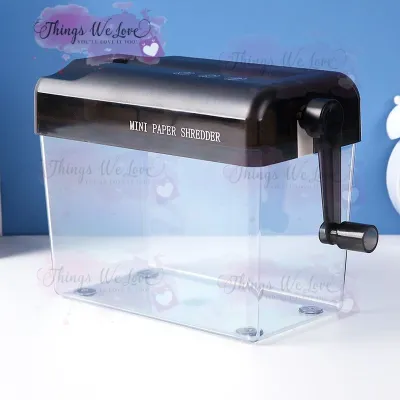 [SG] [FREE SHIP] Manual Paper Shredder Mini Cutter Hand Crank Shred Office Destroy Private Confidential Documents