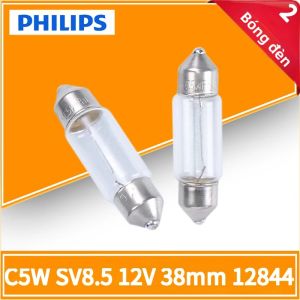 Philips | Đèn Tín Hiệu Nội Thất Philips 2-Pack C5W Fest 38mm Vision Festoon Đèn Biển Số Tiêu Chuẩn 12V 5W Cho Xe Cộ