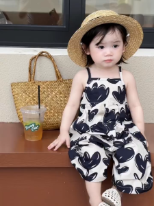 MPJ Kids Korean Suspender Jumpsuit Loose Fit Casual Pants for Girls & Toddlers Soft & Comfortable