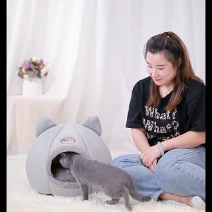 Cat Bed Pet Sleeping Bed for Indoor Cat Dog House Removable Washable Warm Comfortable Pet Rabbit Nest House