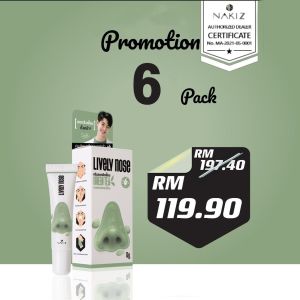 6 PACK Nakiz Lively Nose Green Tea Blackheads and Whiteheads Remover Cream and Pore Strips 15g 100% Original product [Official Malaysia] [Ready Stock]