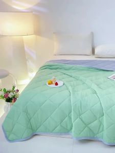 Summer Thin Comforter Soft Air-Conditioned Four Season Comforter Machine Washable Single Double Blanket Ultrasonic Quilted Quilt