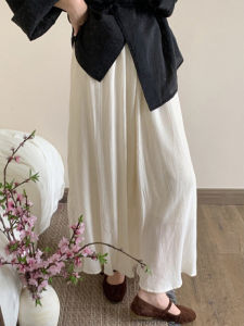 DUOFEIYAN | Textured White Linen A-Line Skirt