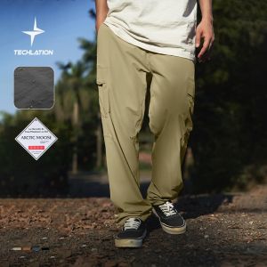 INFLATION brand Mens Youth 2024 Summer New Thin Waterproof Quick Drying Mountaineering Pants Elastic Lightweight Outdoor Loose Performance Pants