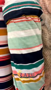 Kain Crepe Salur Garis Stripe Motif