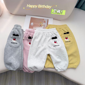 Cotton Kids Sports Pants Loose Fit Baby Boy Girl Children Casual Long Trousers Spring Autumn Comfortable Soft Stretch Polyester