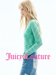 Juicy Couture | New Flower Velvet Fitted Long Sleeve T-Shirt