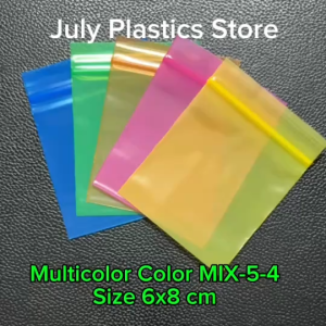 ถุงซิปหลายสี Multicolor 5-4 ขนาด 6x8 ซม.(แพค 100ใบ) ถุงซิปพลาสติกหลายสี ใส่เครื่องประดับ ถุงซิปใส่ของเล็ก แบบ A โดย July Plastics